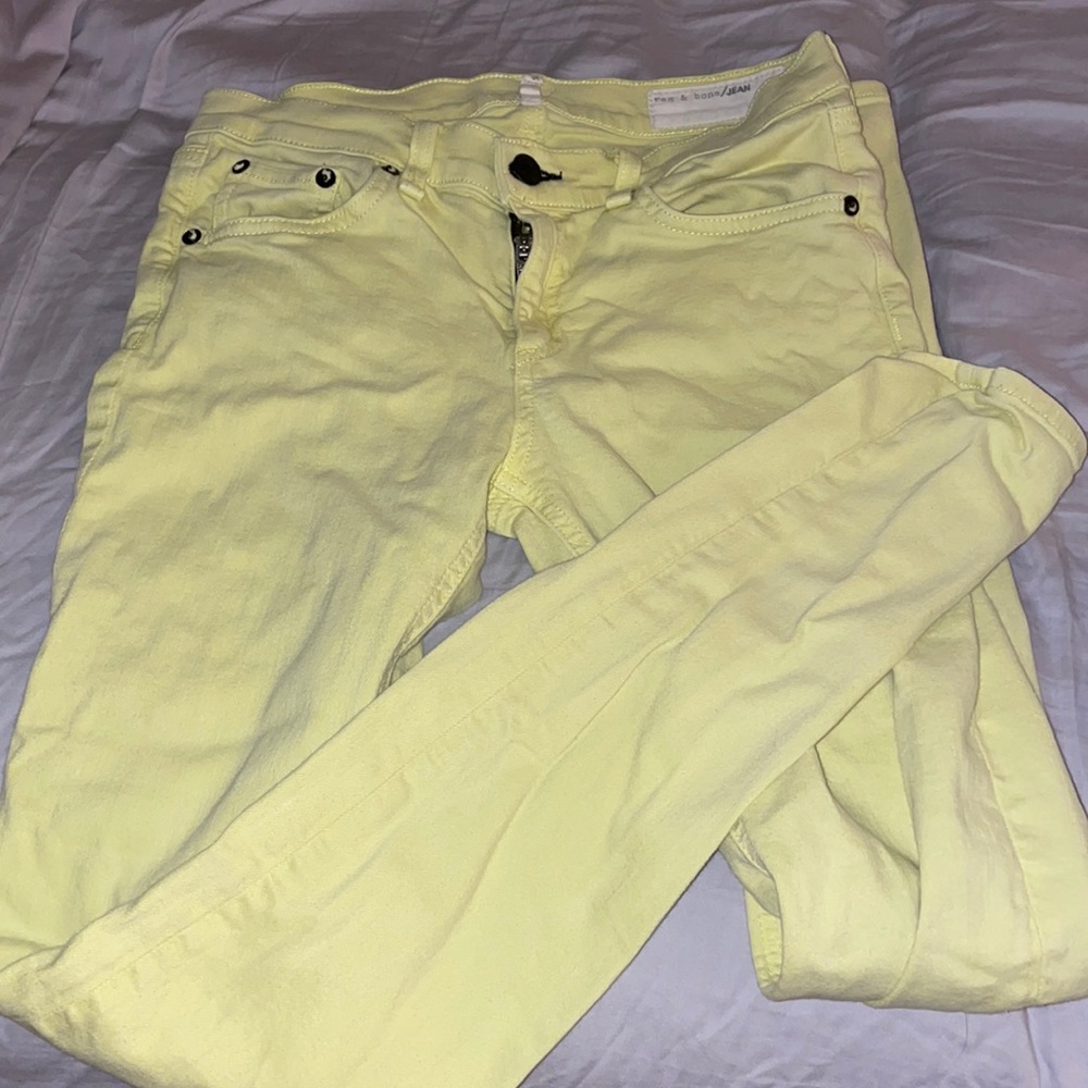 Rag & bone skinny light yellow jeans